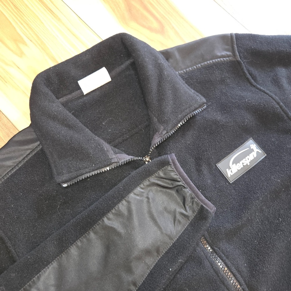 Kipperspin Fleece Jacket Womens Black Sz M Full Zip Pockets‎ Ball Pockets Inside